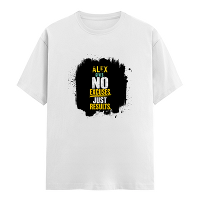 Men's Classic Crew T-Shirt | Regular Fit | 180 GSM Bio-Washed Cotton | DTF Print Ready | Pre-Shrunk, Durable | Personalized | DTF | Motivational | Motivation | Success | Daily Motivation | Empowering | Results Over Excuses - front - White - mockup 1