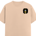 Men's Classic Crew T-Shirt | Regular Fit | 180 GSM Bio-Washed Cotton | DTF Print Ready | Pre-Shrunk, Durable | Personalized | DTF | Motivational | Motivation | Success | Daily Motivation | Empowering | Results Over Excuses - left pocket - Peach - mockup 3