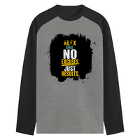 Male Raglan T-Shirt | Regular Fit Men's | 180 GSM Bio-Washed Cotton | DTF Print | Double Stitched Seams | Personalized | DTF | Motivational | Motivation | Success | Daily Motivation | Empowering | Results Over Excuses