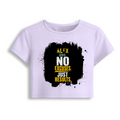 Female Baby Tee | Cropped Fitted | Cotton Spandex Blend | Pre-shrunk Stretch | Women's | Personalized | DTF | Motivational | Motivation | Success | Daily Motivation | Empowering | Results Over Excuses - front - Lavender - mockup 1