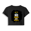Female Baby Tee | Cropped Fitted | Cotton Spandex Blend | Pre-shrunk Stretch | Women's | Personalized | DTF | Motivational | Motivation | Success | Daily Motivation | Empowering | Results Over Excuses - back - Black - mockup 2