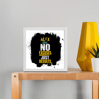 Framed Poster | Multiple Sizes & Frame Colors | 300 GSM Art Paper, Laminated | Fade-Proof Digital Print, Mounting Kit Included | Unisex | Personalized | Motivational | Motivation | Success | Daily Motivation | Empowering | Results Over Excuses