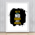 Framed Poster | Multiple Sizes & Frame Colors | 300 GSM Art Paper, Laminated | Fade-Proof Digital Print, Mounting Kit Included | Unisex | Personalized | Motivational | Motivation | Success | Daily Motivation | Empowering | Results Over Excuses - front_18x24In - 18x24In - mockup 11