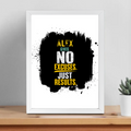 Framed Poster | Multiple Sizes & Frame Colors | 300 GSM Art Paper, Laminated | Fade-Proof Digital Print, Mounting Kit Included | Unisex | Personalized | Motivational | Motivation | Success | Daily Motivation | Empowering | Results Over Excuses - front_12x16In - 12x16In - mockup 6