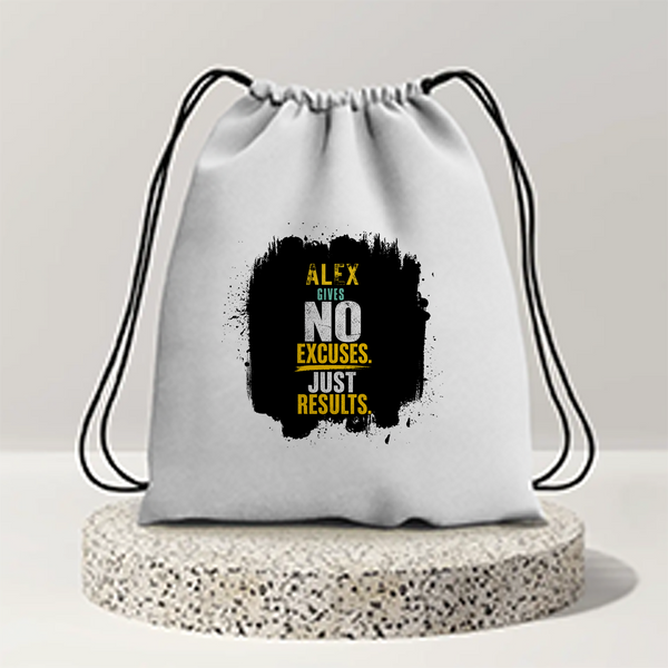 Drawstring Bag | Unisex | 280 GSM Cotton DTF | Durable, Secure Closure, Versatile | Everyday Carry | Personalized | DTF | Motivational | Motivation | Success | Daily Motivation | Empowering | Results Over Excuses