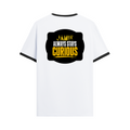 Ringer T-shirt | Unisex | DTG Print | Contrast Trim | Men's, Women's | Personalized | DTG | Bold Typography | Self-improvement | Everyday | Empowering | Always Stay Curious - back - Black White - mockup 2