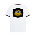 Ringer T-shirt | Unisex Regular Fit | 100% Cotton DTF/DTG | Contrast Rib Neck Bio Washed Pre-Shrunk | Adults | Personalized | DTF | Bold Typography | Self-improvement | Everyday | Empowering | Always Stay Curious - back - Maroon off white - mockup 2