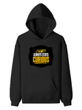 Pullover Hoodie | Unisex Regular Fit | Tri-Layer Cotton Blend | DTG Print Ready | Adults | Personalized | DTG | Bold Typography | Self-improvement | Everyday | Empowering | Always Stay Curious - front - Black - mockup 1