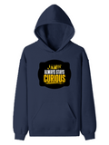 Pullover Hoodie | Unisex Regular Fit | Tri-Layer Cotton Blend | DTG Print Ready | Adults | Personalized | DTG | Bold Typography | Self-improvement | Everyday | Empowering | Always Stay Curious - front - Navy Blue - mockup 1