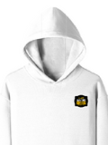Pullover Hoodie | Unisex Regular Fit | Tri-Layer Cotton Blend | DTG Print Ready | Adults | Personalized | DTG | Bold Typography | Self-improvement | Everyday | Empowering | Always Stay Curious - left pocket - White - mockup 3