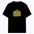 Cotton Stretch T-Shirt (Dtg) | T-Shirts | Him, Her, Unisex | Personalized | DTG | Bold Typography | Self-improvement | Everyday | Empowering | Always Stay Curious - front - Black - mockup 1