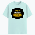 Cotton Stretch T-Shirt | Unisex Adult | 95% Cotton 5% Spandex Blend | 240 GSM, Breathable, Flexible | DTF Print Ready | Personalized | DTF | Bold Typography | Self-improvement | Everyday | Empowering | Always Stay Curious - front - Mint - mockup 1