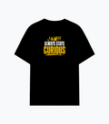 Cotton Stretch T-Shirt | Unisex Adult | 95% Cotton 5% Spandex Blend | 240 GSM, Breathable, Flexible | DTF Print Ready | Personalized | DTF | Bold Typography | Self-improvement | Everyday | Empowering | Always Stay Curious - back - Black - mockup 2