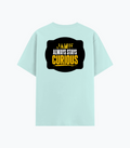 Cotton Stretch T-Shirt | Unisex Adult | 95% Cotton 5% Spandex Blend | 240 GSM, Breathable, Flexible | DTF Print Ready | Personalized | DTF | Bold Typography | Self-improvement | Everyday | Empowering | Always Stay Curious - back - Mint - mockup 2