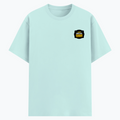 Cotton Stretch T-Shirt | Unisex Adult | 95% Cotton 5% Spandex Blend | 240 GSM, Breathable, Flexible | DTF Print Ready | Personalized | DTF | Bold Typography | Self-improvement | Everyday | Empowering | Always Stay Curious - left pocket - Mint - mockup 3