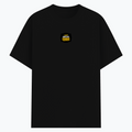 Basic T-Shirt | Unisex Fit, Sizes XS-2XL | 180 GSM Poly-Cotton Blend, DTF Ready | Bio-Wash, Silicon Finish, Durable Stitching | Adults | Personalized | DTF | Bold Typography | Self-improvement | Everyday | Empowering | Always Stay Curious - front - Black - mockup 1