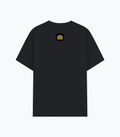 Basic T-Shirt | Unisex Fit, Sizes XS-2XL | 180 GSM Poly-Cotton Blend, DTF Ready | Bio-Wash, Silicon Finish, Durable Stitching | Adults | Personalized | DTF | Bold Typography | Self-improvement | Everyday | Empowering | Always Stay Curious - back - Black melange - mockup 2
