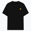 Basic T-Shirt | Unisex Fit, Sizes XS-2XL | 180 GSM Poly-Cotton Blend, DTF Ready | Bio-Wash, Silicon Finish, Durable Stitching | Adults | Personalized | DTF | Bold Typography | Self-improvement | Everyday | Empowering | Always Stay Curious - left pocket - Black - mockup 3