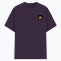 Basic T-Shirt | Unisex Fit, Sizes XS-2XL | 180 GSM Poly-Cotton Blend, DTF Ready | Bio-Wash, Silicon Finish, Durable Stitching | Adults | Personalized | DTF | Bold Typography | Self-improvement | Everyday | Empowering | Always Stay Curious - left pocket - Purple melange - mockup 3