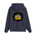 Oversized Hoodie | Unisex Relaxed Fit | 400 GSM Cotton Blend | DTG Printed | Drop Shoulder, Pre-Shrunk | Adults | Personalized | DTG | Bold Typography | Self-improvement | Everyday | Empowering | Always Stay Curious - back - Navy Blue - mockup 2
