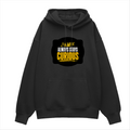 Oversized Hoodie | Relaxed Fit, Drop-Shoulder | 400 GSM Fabric | Warm, Durable | Unisex | Personalized | DTF | Bold Typography | Self-improvement | Everyday | Empowering | Always Stay Curious - front - Black - mockup 1