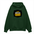 Oversized Hoodie | Relaxed Fit, Drop-Shoulder | 400 GSM Fabric | Warm, Durable | Unisex | Personalized | DTF | Bold Typography | Self-improvement | Everyday | Empowering | Always Stay Curious - front - Bottle Green - mockup 1