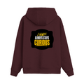 Oversized Hoodie | Relaxed Fit, Drop-Shoulder | 400 GSM Fabric | Warm, Durable | Unisex | Personalized | DTF | Bold Typography | Self-improvement | Everyday | Empowering | Always Stay Curious - back - Maroon - mockup 2