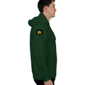 Oversized Hoodie | Relaxed Fit, Drop-Shoulder | 400 GSM Fabric | Warm, Durable | Unisex | Personalized | DTF | Bold Typography | Self-improvement | Everyday | Empowering | Always Stay Curious - right sleeve - Bottle Green - mockup 6