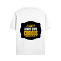 Male Standard Crew T-Shirt | Regular Fit | 100% Cotton (180 GSM) | DTG Print | Durable & Comfortable | Adult | Personalized | DTG | Bold Typography | Self-improvement | Everyday | Empowering | Always Stay Curious - back - White - mockup 2