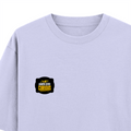 Oversized Standard T-Shirt | Unisex Relaxed Fit | 100% Super Combed Cotton DTG | Soft, Breathable & Durable | Adult | Personalized | DTG | Bold Typography | Self-improvement | Everyday | Empowering | Always Stay Curious - left pocket - Lavender - mockup 3