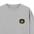Oversized Standard T-Shirt | Unisex Relaxed Fit | 100% Super Combed Cotton DTG | Soft, Breathable & Durable | Adult | Personalized | DTG | Bold Typography | Self-improvement | Everyday | Empowering | Always Stay Curious - right pocket - Grey Melange - mockup 4