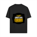 Male Standard Crew T-Shirt | Regular Fit | 100% Cotton DTF Print | Soft, Durable | Men | Personalized | DTF | Bold Typography | Self-improvement | Everyday | Empowering | Always Stay Curious - back - Black - mockup 2