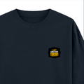 Oversized Classic T-Shirt | Unisex Oversized Fit | 100% Super-Combed Cotton | Pre-Shrunk & Ribbed Neck | Adults | Personalized | DTG | Bold Typography | Self-improvement | Everyday | Empowering | Always Stay Curious - right pocket - Navy Blue - mockup 4