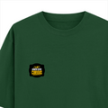 Oversized Classic T-Shirt | Unisex Fit | 100% Super-Combed Cotton | Pre-Shrunk, Double-Stitched | Adults | Personalized | DTF | Bold Typography | Self-improvement | Everyday | Empowering | Always Stay Curious - left pocket - Bottle Green - mockup 3