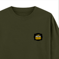 Oversized Classic T-Shirt | Unisex Fit | 100% Super-Combed Cotton | Pre-Shrunk, Double-Stitched | Adults | Personalized | DTF | Bold Typography | Self-improvement | Everyday | Empowering | Always Stay Curious - right pocket - Olive Green - mockup 4