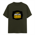Classic Crew T-Shirt | Men's Regular Fit | 180 GSM Bio-Washed Cotton | DTG Print Ready | Double-Stitched & Ribbed Neck | Personalized | DTG | Bold Typography | Self-improvement | Everyday | Empowering | Always Stay Curious - front - Olive Green - mockup 1