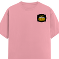Classic Crew T-Shirt | Men's Regular Fit | 180 GSM Bio-Washed Cotton | DTG Print Ready | Double-Stitched & Ribbed Neck | Personalized | DTG | Bold Typography | Self-improvement | Everyday | Empowering | Always Stay Curious - left pocket - Flamingo - mockup 3