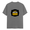 Female Classic Crew T-Shirt | Women's Regular Fit | 180 GSM Bio-Washed Cotton | Double Stitched, Pre-Shrunk | Personalized | DTG | Bold Typography | Self-improvement | Everyday | Empowering | Always Stay Curious - back - Charcoal Melange - mockup 2