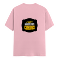 Female Classic Crew T-Shirt | Women's Regular Fit | 180 GSM Bio-Washed Cotton | Double Stitched, Pre-Shrunk | Personalized | DTG | Bold Typography | Self-improvement | Everyday | Empowering | Always Stay Curious - back - Light Baby Pink - mockup 2