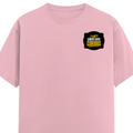Female Classic Crew T-Shirt | Women's Regular Fit | 180 GSM Bio-Washed Cotton | Double Stitched, Pre-Shrunk | Personalized | DTG | Bold Typography | Self-improvement | Everyday | Empowering | Always Stay Curious - left pocket - Light Baby Pink - mockup 3