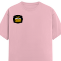 Female Classic Crew T-Shirt | Women's Regular Fit | 180 GSM Bio-Washed Cotton | Double Stitched, Pre-Shrunk | Personalized | DTG | Bold Typography | Self-improvement | Everyday | Empowering | Always Stay Curious - right pocket - Light Baby Pink - mockup 4