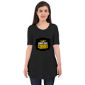 Female Maternity Dress | Regular Fit | DTG Print | Comfortable & Expressive | Unisex | Personalized | DTG | Bold Typography | Self-improvement | Everyday | Empowering | Always Stay Curious - front - Black - mockup 1