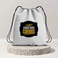 Drawstring Bag | Unisex | 280 GSM Cotton DTF | Durable, Secure Closure, Versatile | Everyday Carry | Personalized | DTF | Bold Typography | Self-improvement | Everyday | Empowering | Always Stay Curious - back - mockup 2