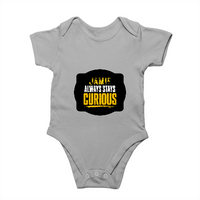 Baby Romper | 0-12 Months Regular Fit | 180 GSM Bio-Washed Cotton Blend | Double Stitched, Pre-Shrunk | Unisex | Personalized | DTF | Bold Typography | Self-improvement | Everyday | Empowering | Always Stay Curious