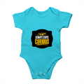 Baby Romper | 0-12 Months Regular Fit | 180 GSM Bio-Washed Cotton Blend | Double Stitched, Pre-Shrunk | Unisex | Personalized | DTF | Bold Typography | Self-improvement | Everyday | Empowering | Always Stay Curious - front - SkyBlue - mockup 1