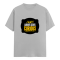 Men's Classic Crew T-Shirt | Regular Fit | 180 GSM Bio-Washed Cotton | DTF Print Ready | Pre-Shrunk, Durable | Personalized | DTF | Bold Typography | Self-improvement | Everyday | Empowering | Always Stay Curious - front - Grey Melange - mockup 1