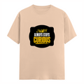Men's Classic Crew T-Shirt | Regular Fit | 180 GSM Bio-Washed Cotton | DTF Print Ready | Pre-Shrunk, Durable | Personalized | DTF | Bold Typography | Self-improvement | Everyday | Empowering | Always Stay Curious - front - Peach - mockup 1