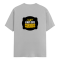 Men's Classic Crew T-Shirt | Regular Fit | 180 GSM Bio-Washed Cotton | DTF Print Ready | Pre-Shrunk, Durable | Personalized | DTF | Bold Typography | Self-improvement | Everyday | Empowering | Always Stay Curious - back - Grey Melange - mockup 2