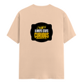 Men's Classic Crew T-Shirt | Regular Fit | 180 GSM Bio-Washed Cotton | DTF Print Ready | Pre-Shrunk, Durable | Personalized | DTF | Bold Typography | Self-improvement | Everyday | Empowering | Always Stay Curious - back - Peach - mockup 2