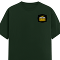 Men's Classic Crew T-Shirt | Regular Fit | 180 GSM Bio-Washed Cotton | DTF Print Ready | Pre-Shrunk, Durable | Personalized | DTF | Bold Typography | Self-improvement | Everyday | Empowering | Always Stay Curious - left pocket - Bottle Green - mockup 3